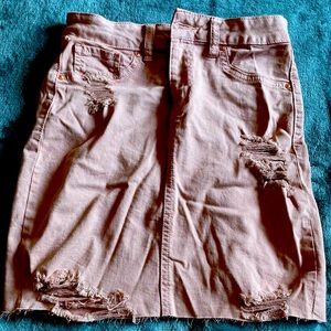 Pink jean skirt